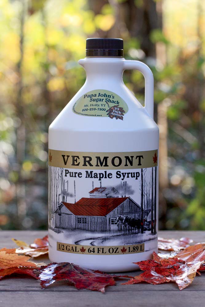 Maple Syrup Jug 1/2 Gallon Papa John's Sugar Shack
